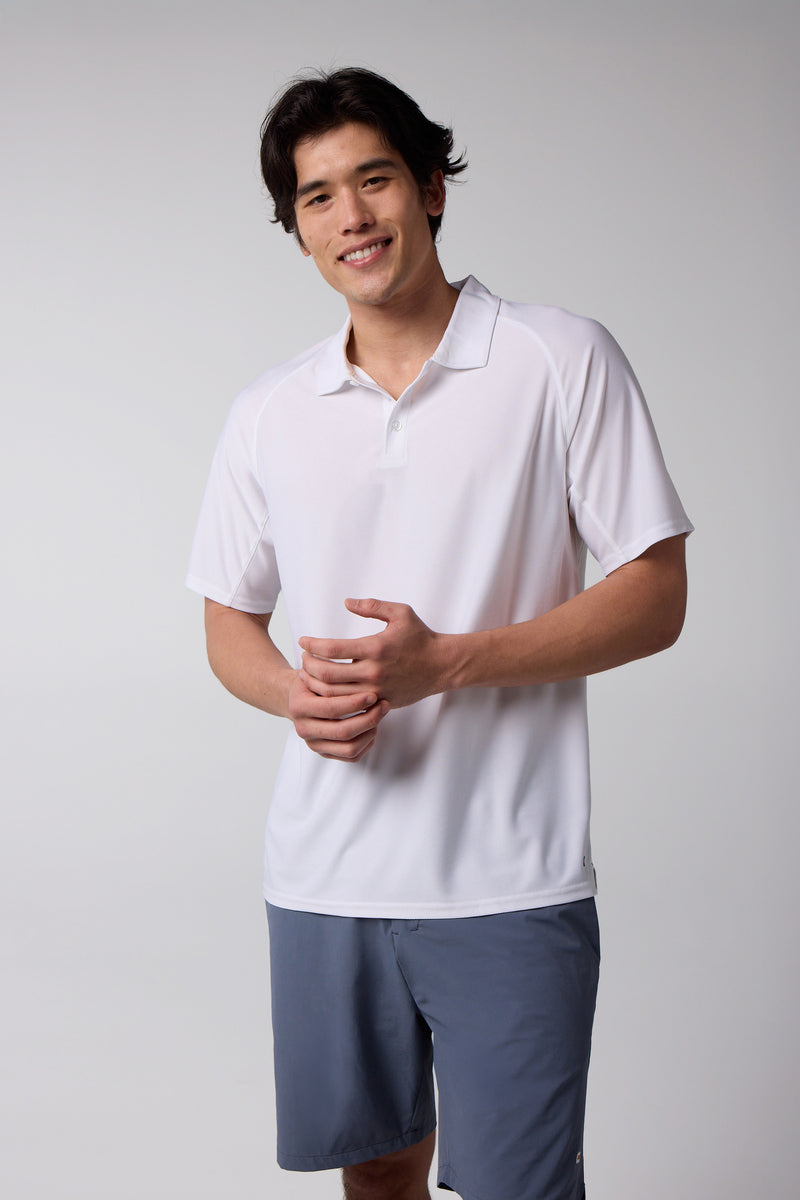 Pickleball Kingdom Men's Cross-Sport Tech Pique Polo — white — 1