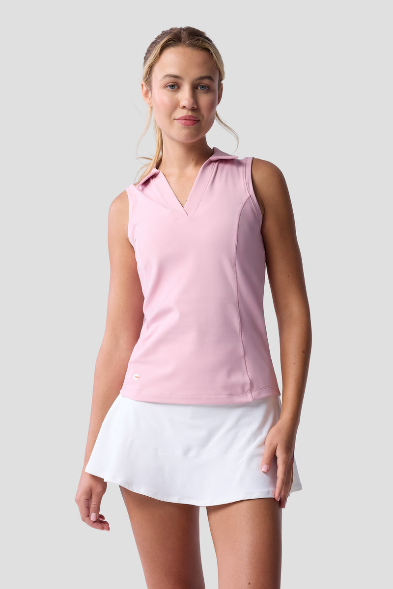 Women's Cross-Sport Sleeveless Polo — pink sorbet — 1