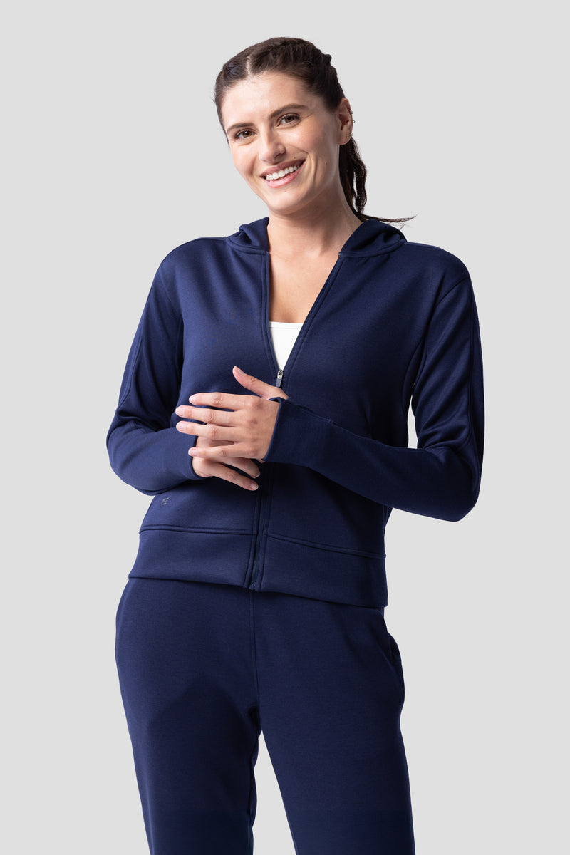 Women's Après Full Zip Hood 2.0 — naval academy — 1