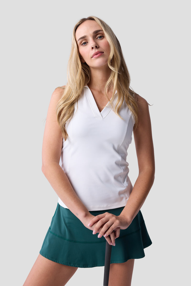 Women's Cross-Sport Sleeveless Polo — white — 1