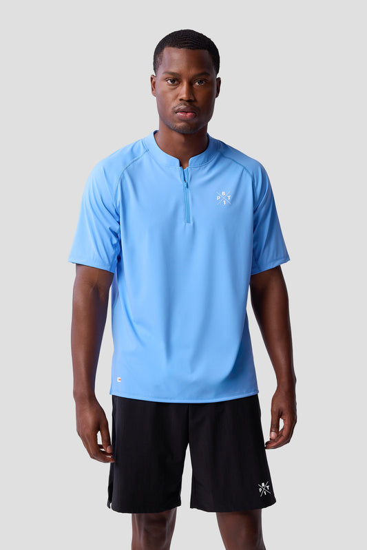 TO Performance Quarter Zip Henley — Brittany Blue