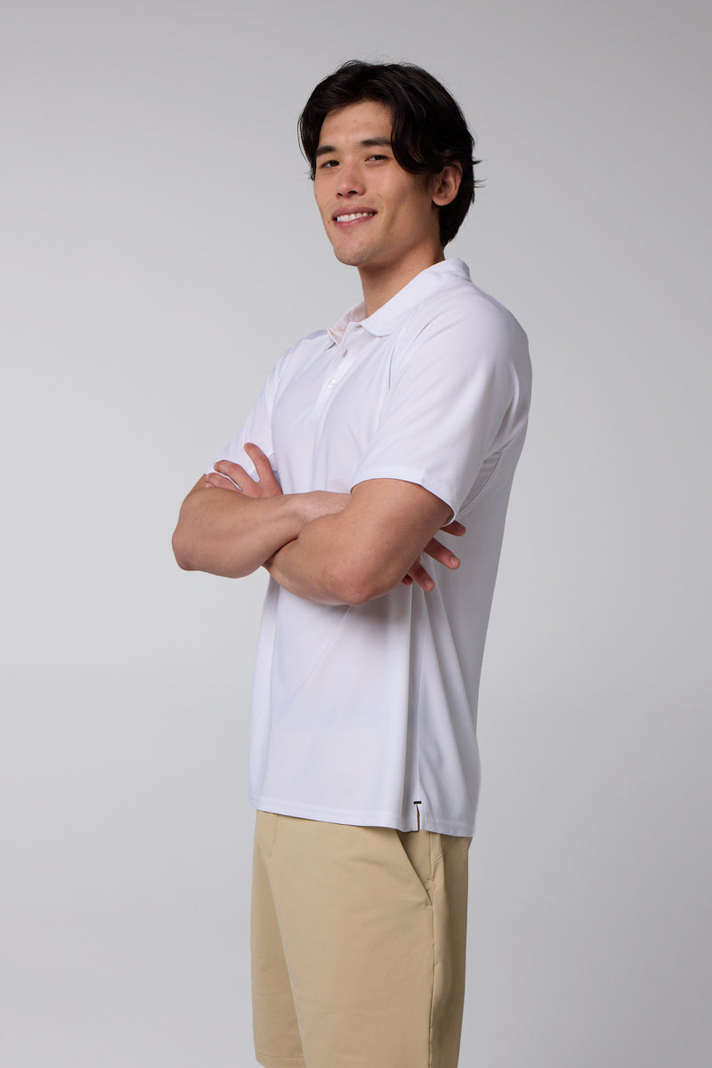 Pickleball Kingdom Men's Cross-Sport Tech Pique Polo — white — 2