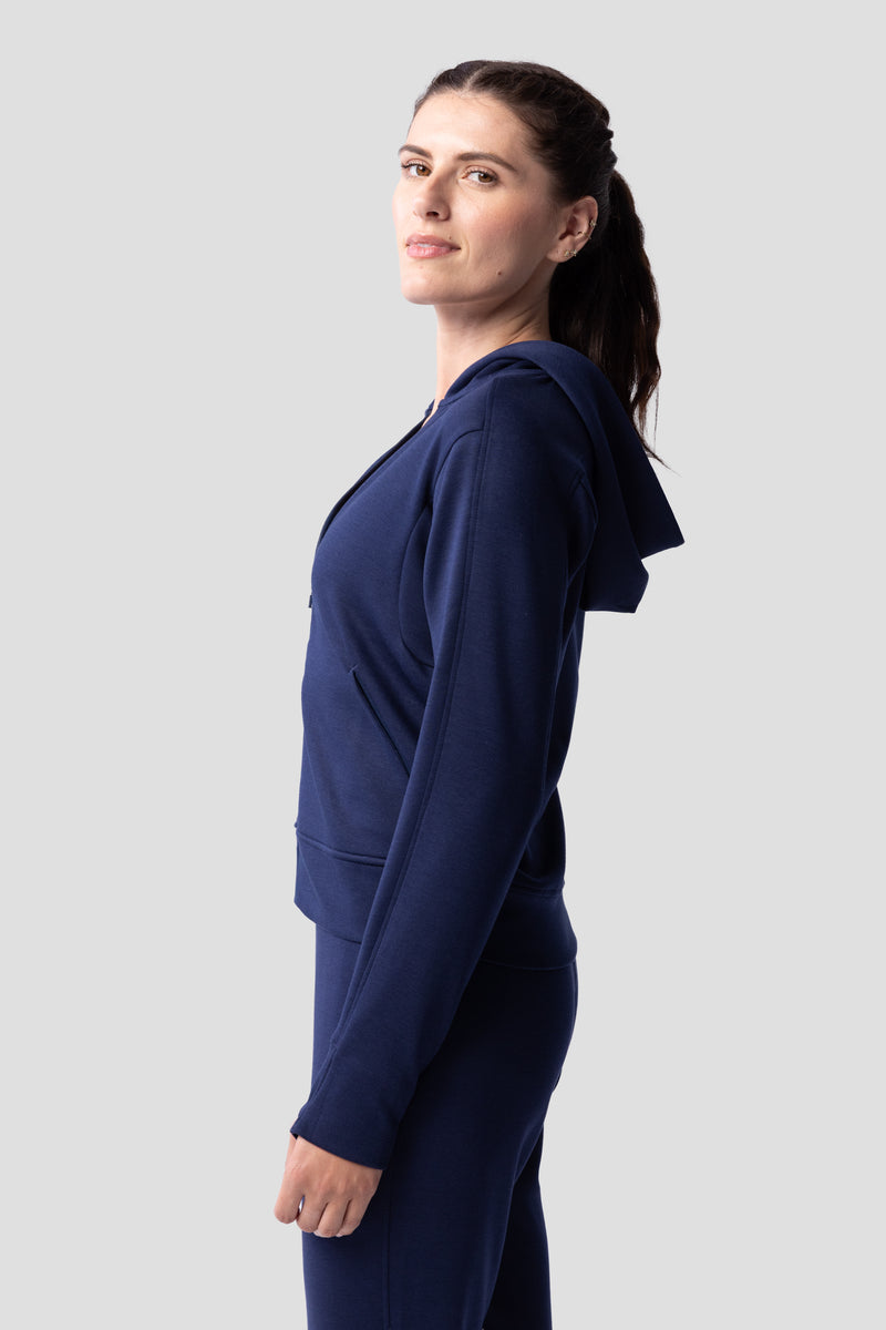 Women's Après Full Zip Hood 2.0 — naval academy — 2
