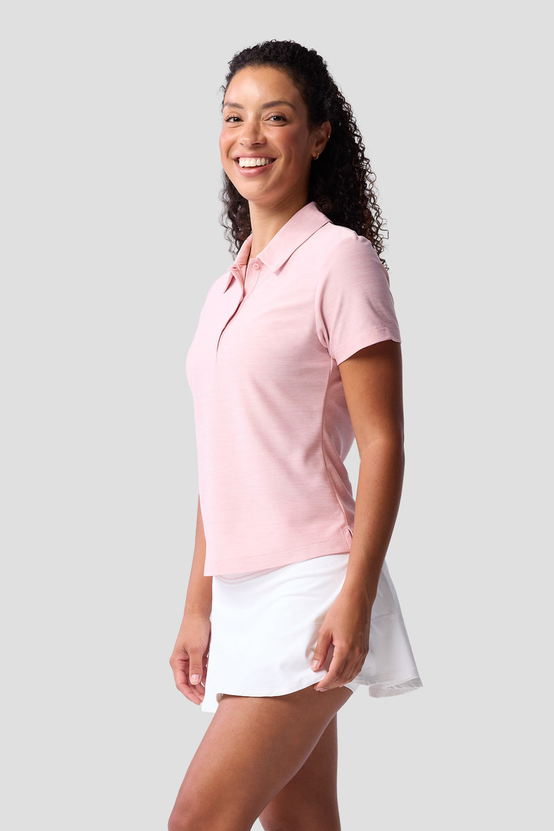 Women's Cross-Sport Tech Pique Polo — pink sorbet — 2