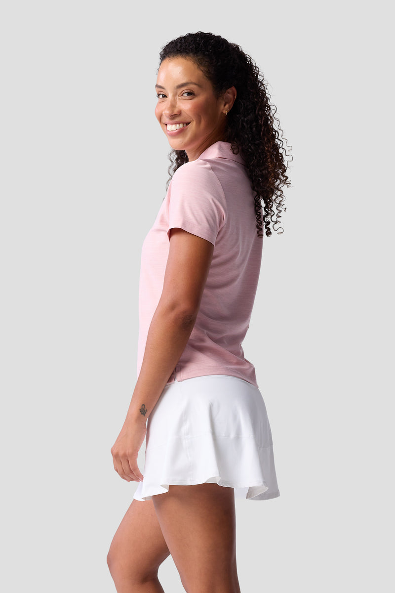 Women's Cross-Sport Tech Pique Polo — pink sorbet — 3