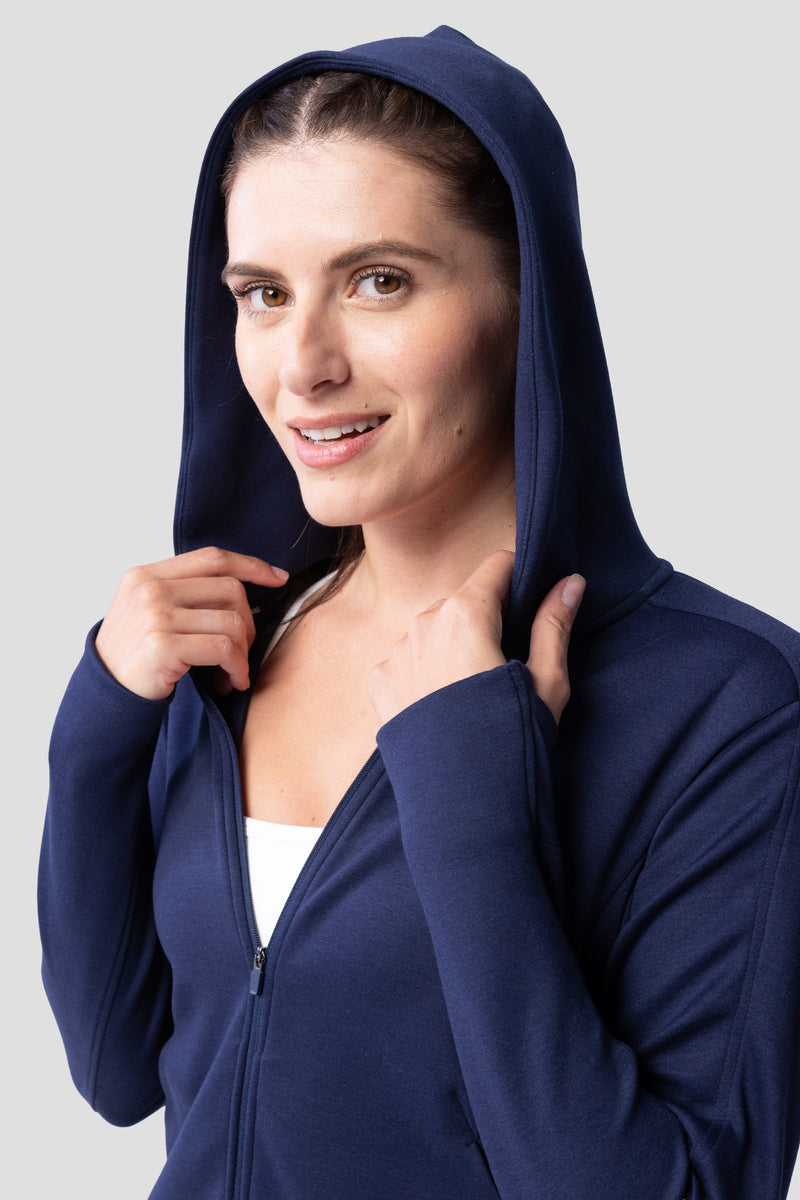 Women's Après Full Zip Hood 2.0 — naval academy — 5