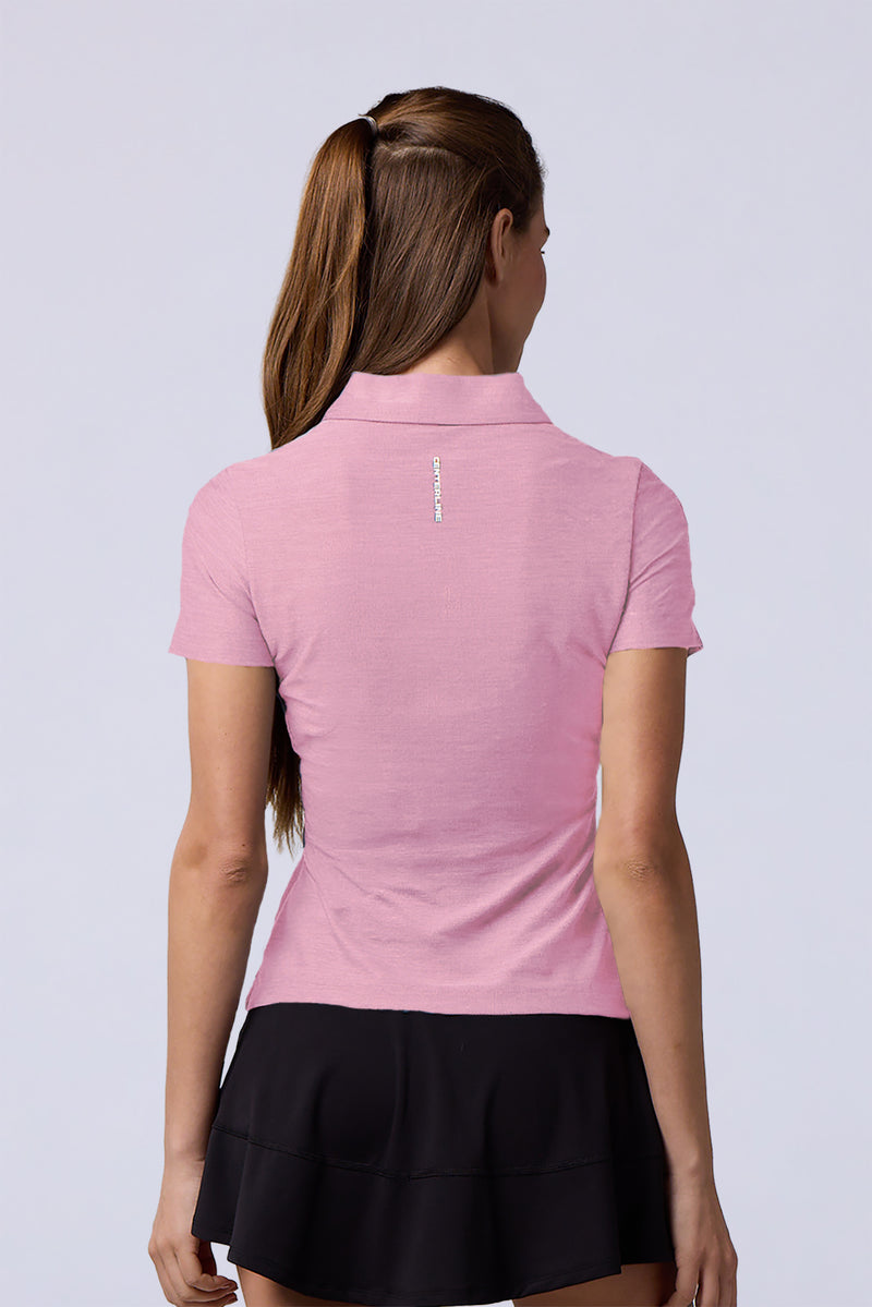 Women's Cross-Sport Tech Pique Polo — pink sorbet — 2
