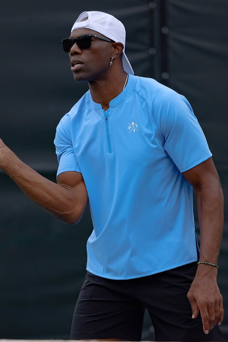 TO Performance Quarter Zip Henley — brittany blue — 10