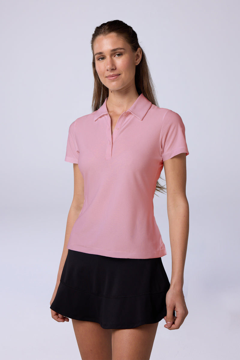 Women's Cross-Sport Tech Pique Polo — pink sorbet — 1