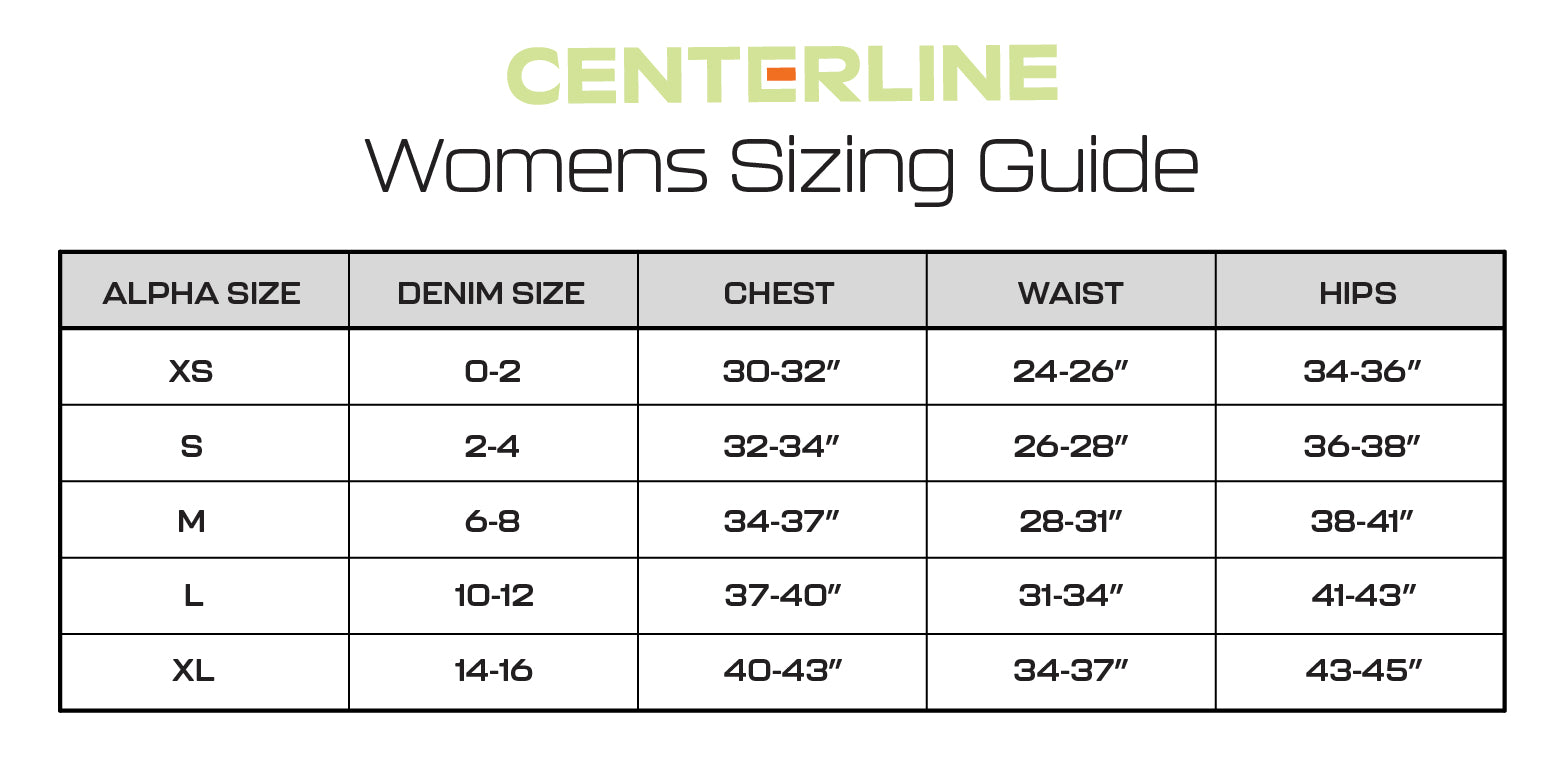 AirLite Skort Size Chart