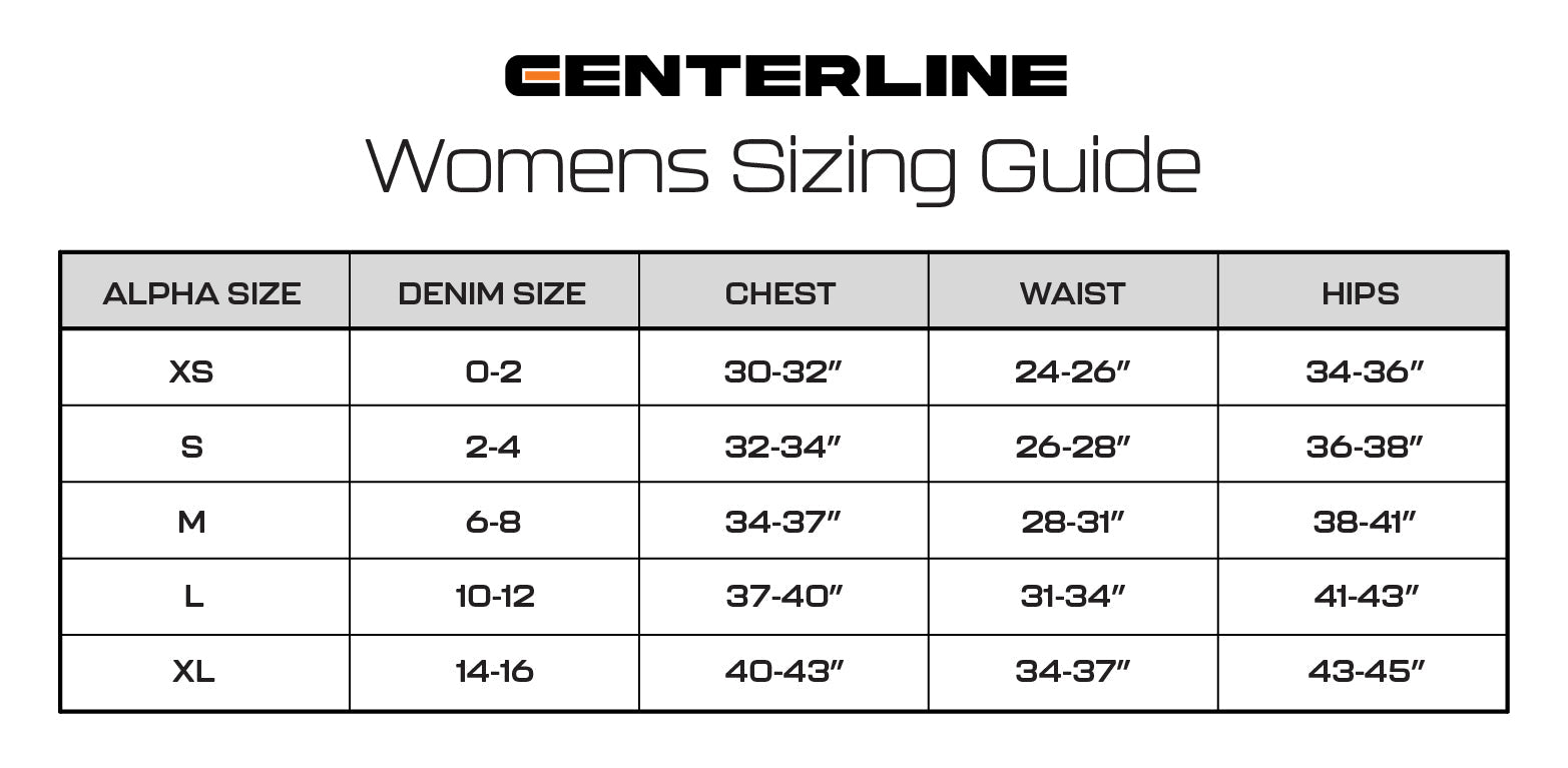 AirLite™ Women's Tee Size Chart