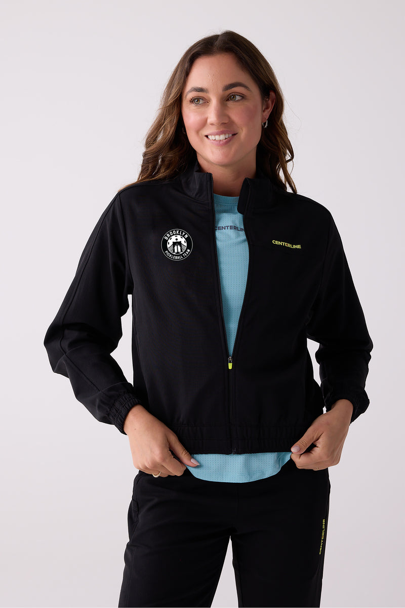 Brooklyn Pickleball Women's Courtside Track Jacket — black — 1